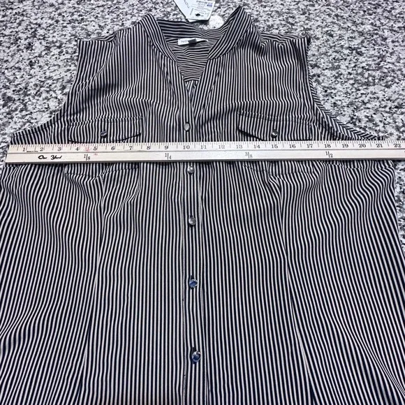 NWT NOTATIONS Sleeveless Striped Button Front Shirt Women's XL Classic - Picture 5 of 9